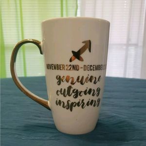 White And Gold Sagittarius Ceramic Coffee Mug, Nov